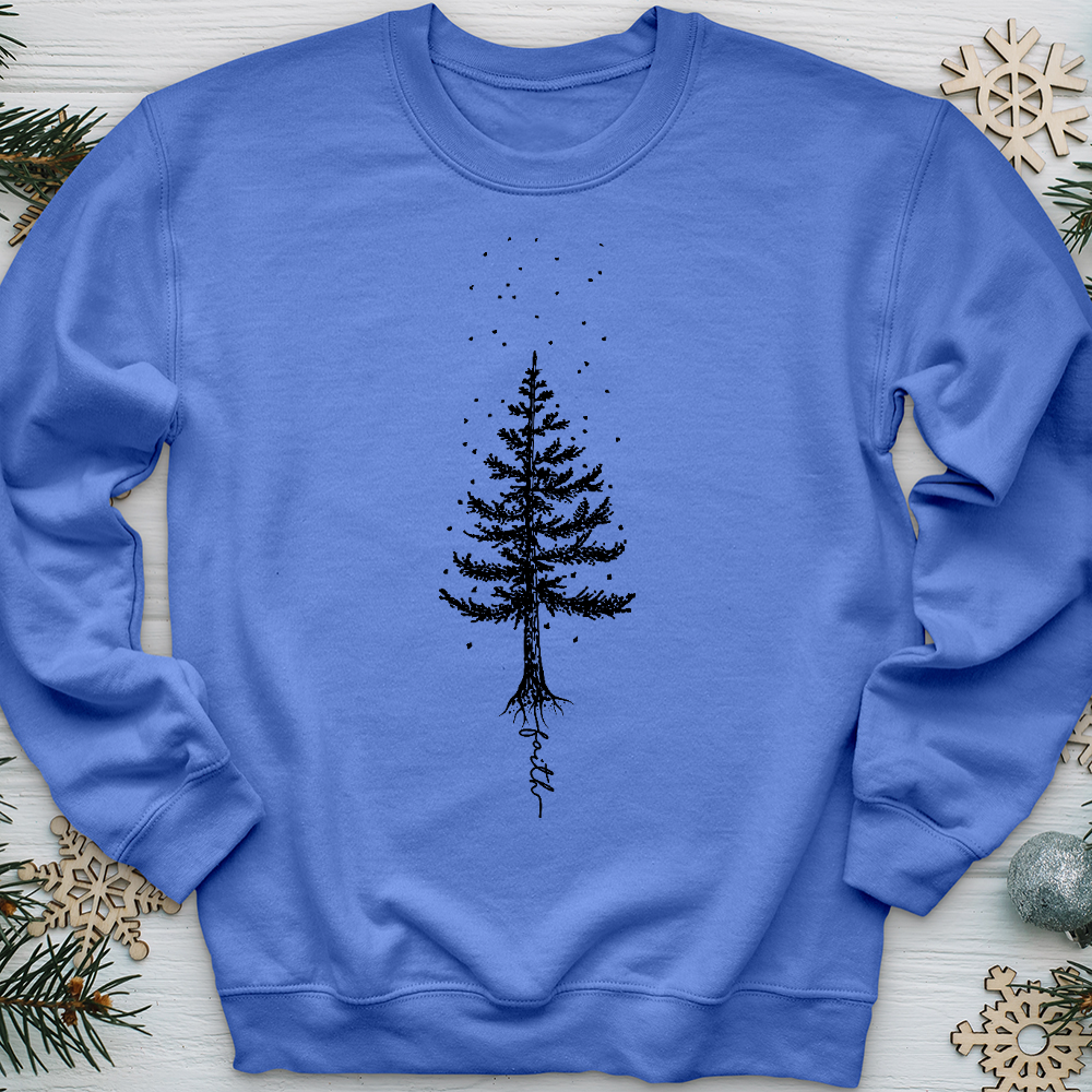 Rooted In Faith Pine Tree Crewneck