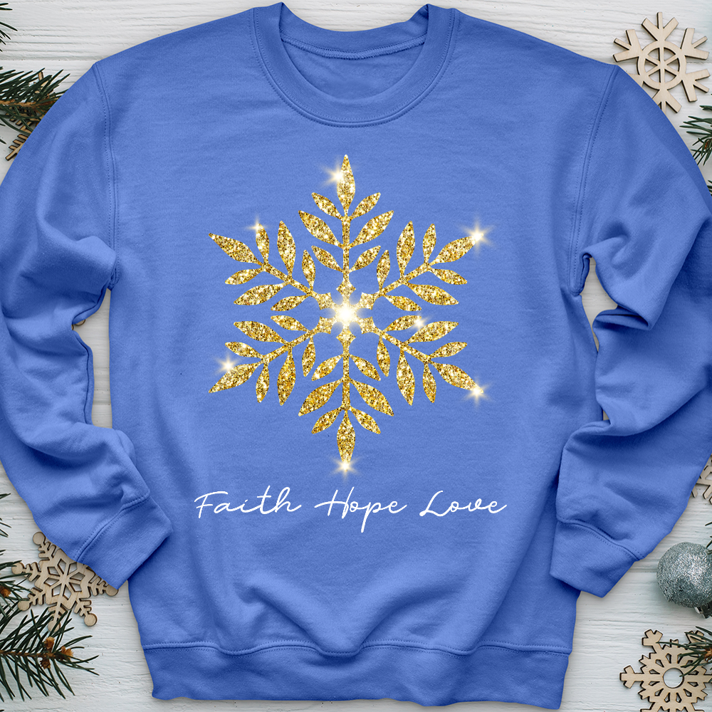 Gold Snowflake Shimmer Crewneck