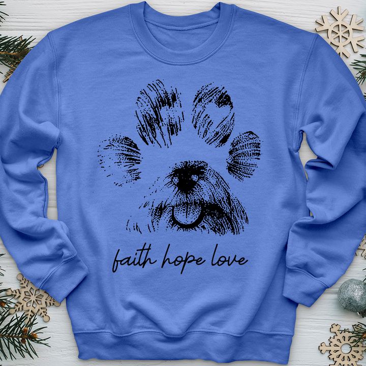 Faith Paw Print Face Crewneck