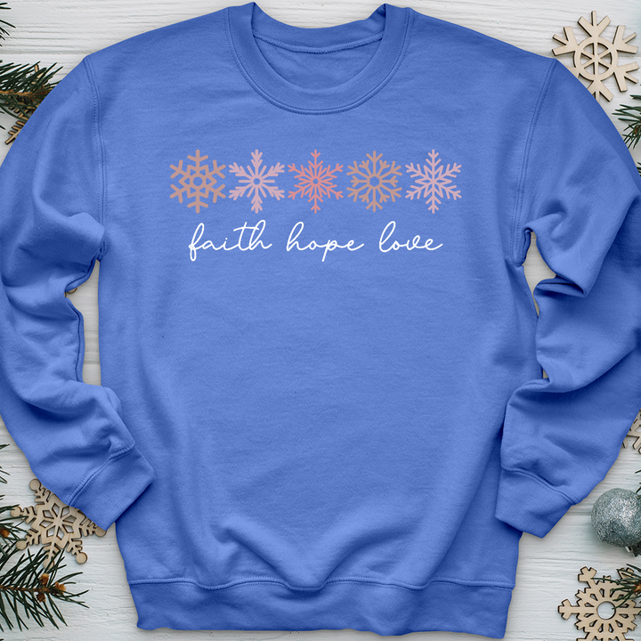 Faith Hope Love Snowflake Assortment Crewneck