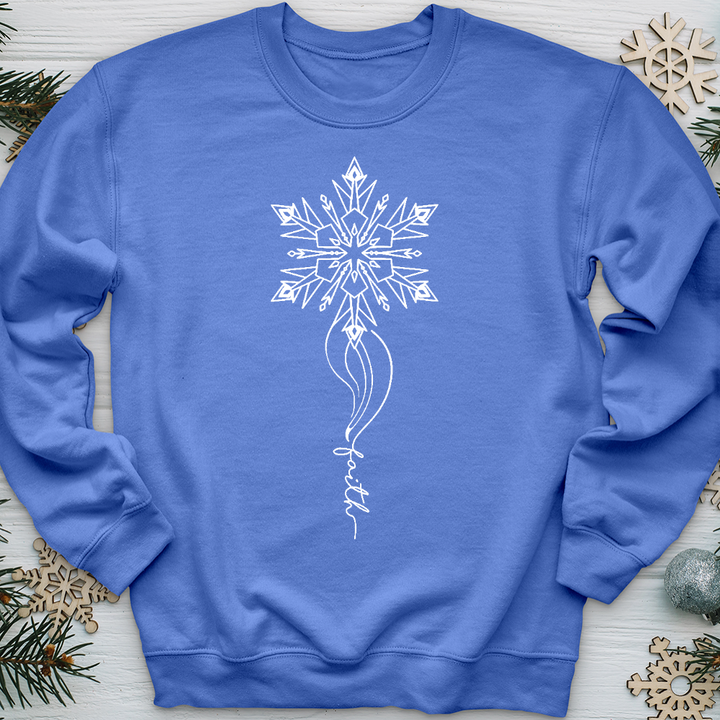 Wispy Snowflake Faith Crewneck