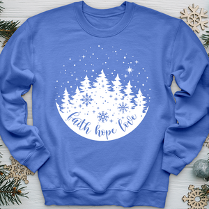 Snowy Faith Hope Love Crewneck