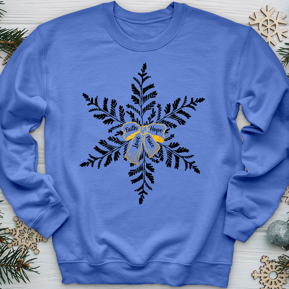 Faith Hope Love Peace Snowflake Crewneck