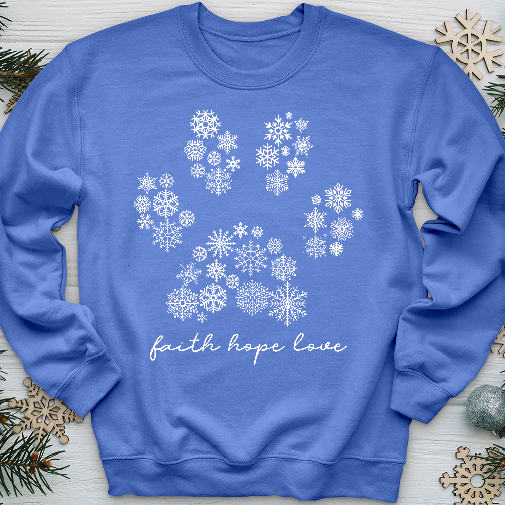 Snowflake Paw Print Crewneck