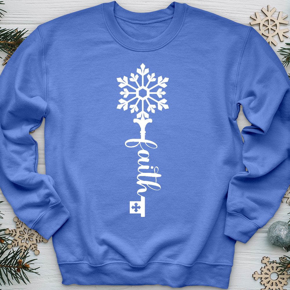 Faith Is The Key Snowflake Crewneck