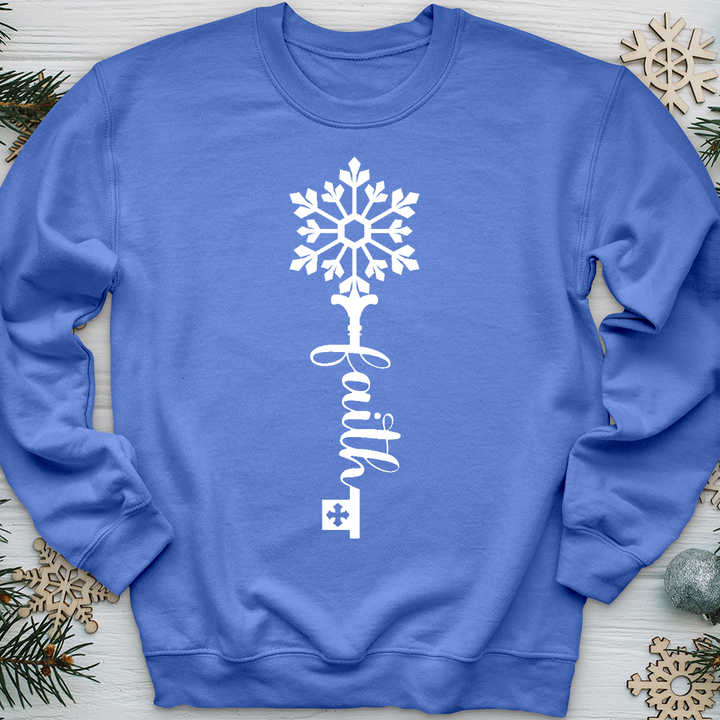 Faith Is The Key Snowflake Crewneck