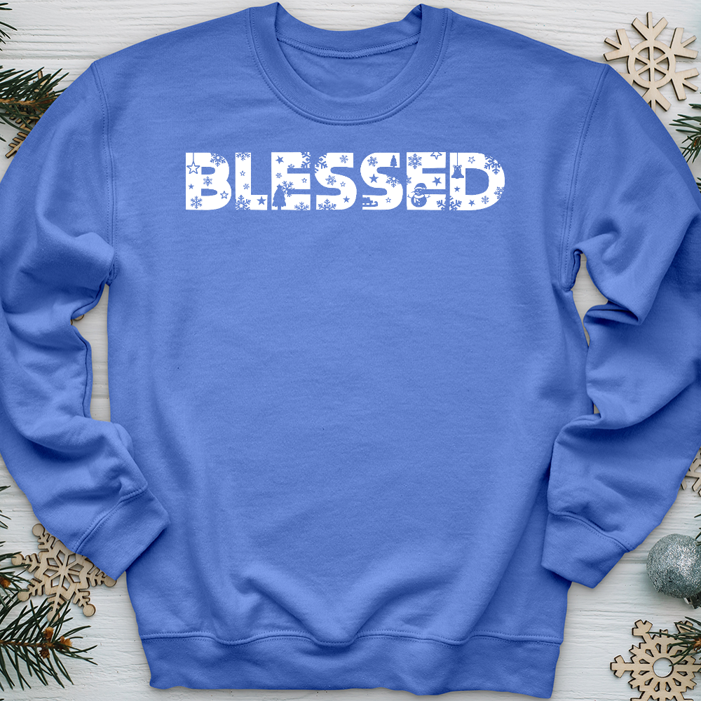 Blessed Winter Font  Crewneck