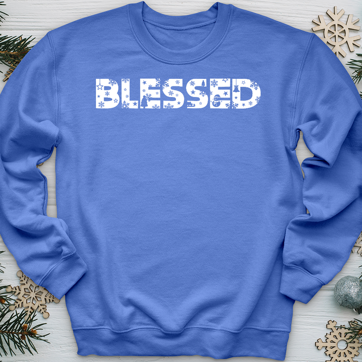 Blessed Winter Font  Crewneck