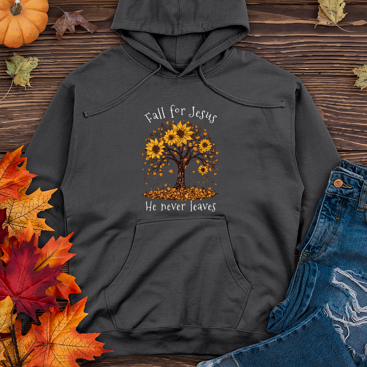 Sunflower Tree Falling Leaves Midweight Hoodie