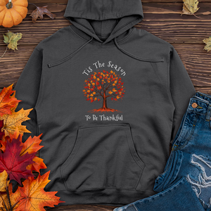 Vintage Landscape Fall Themes Tree Midweight Hooded Sweatshirt