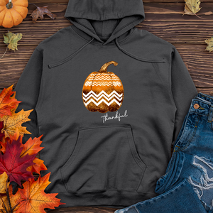 Thankful Gold Glitter Pumpkin Midweight Hoodie