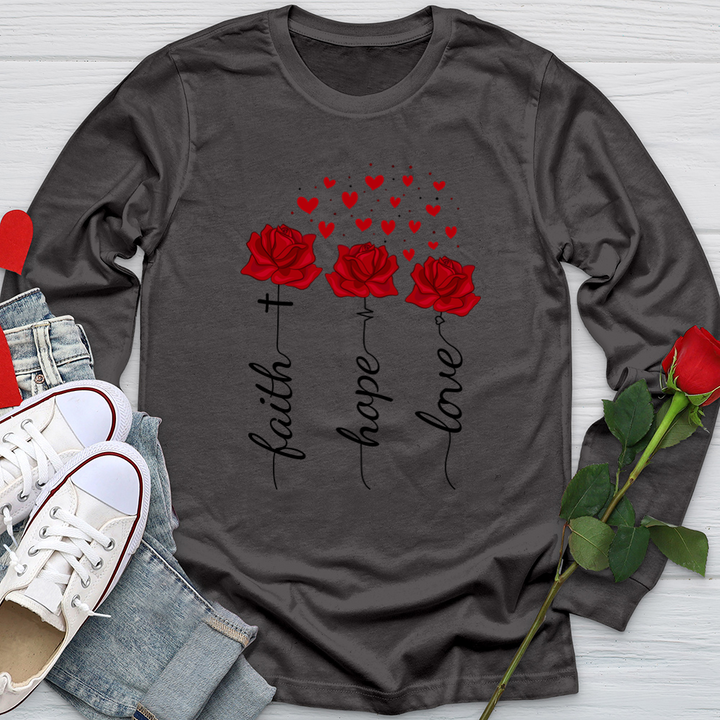 Loved Floating Hearts Softstyle Long Sleeve