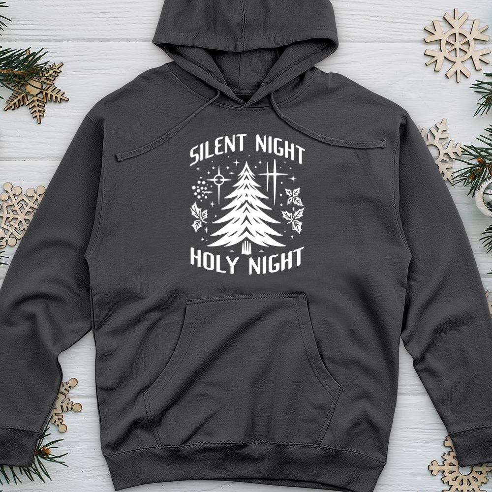 Silent Night Holy Night Midweight Hooded Sweatshirt