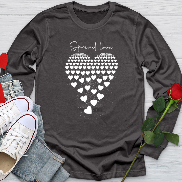 Spread Love Floating Hearts Softstyle Long Sleeve