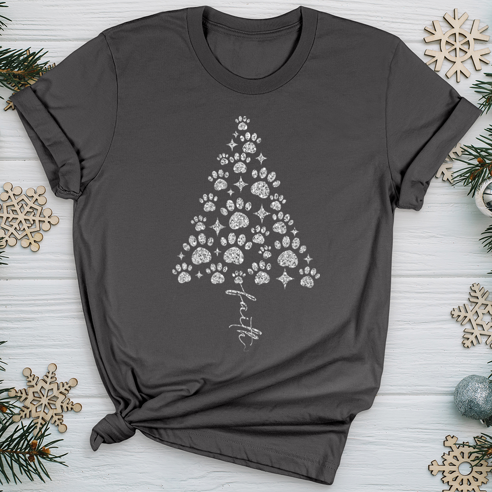 Paw Print Christmas Tree Softstyle Tee