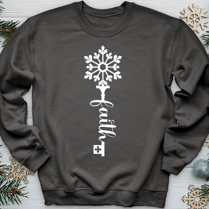 Faith Is The Key Snowflake Crewneck