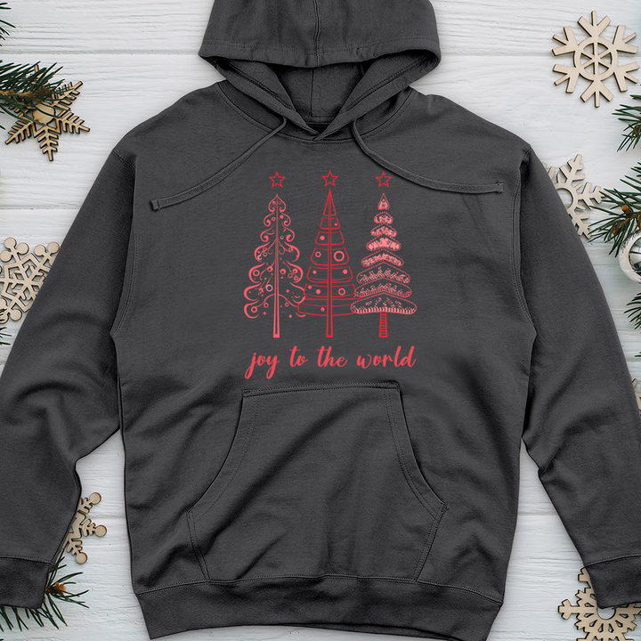 Joy To The World Pink Trees Midweight Hooded Sweatshirt