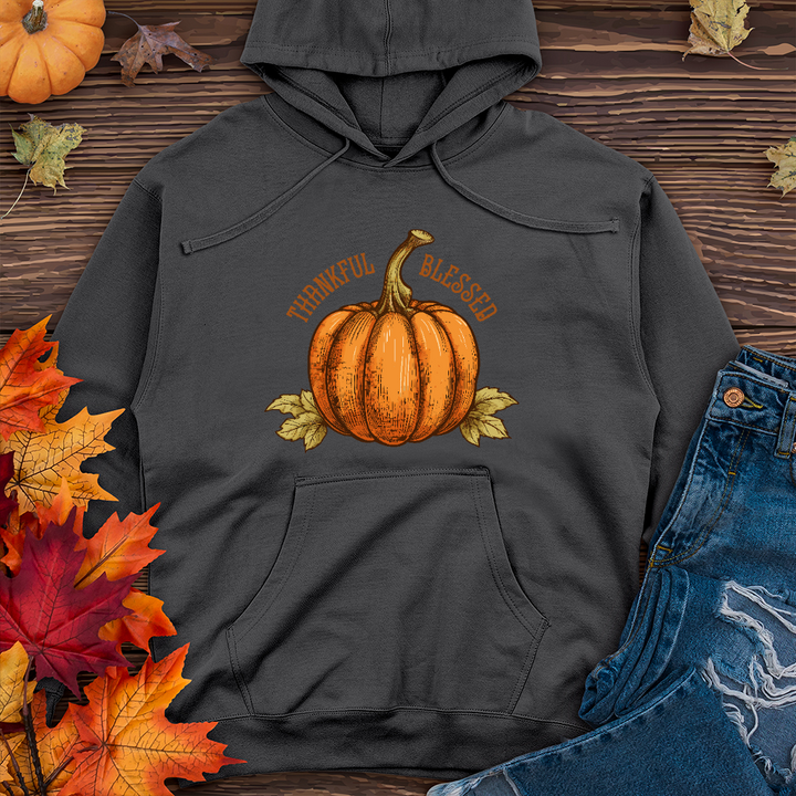 Thankful Blessed Pumpkin Midweight Hoodie