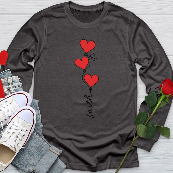 Faith Heart Balloons Softstyle Long Sleeve