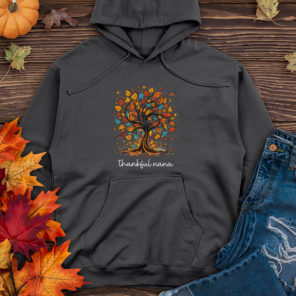 Vintage Paisley Fall Tree Midweight Hooded Sweatshirt