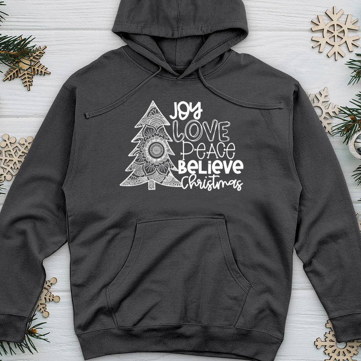 Joy Love Peace Midweight Hooded Sweatshirt