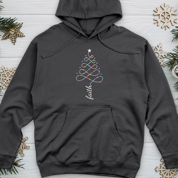 Faith Lights Tree Midweight Hooded Sweatshirt