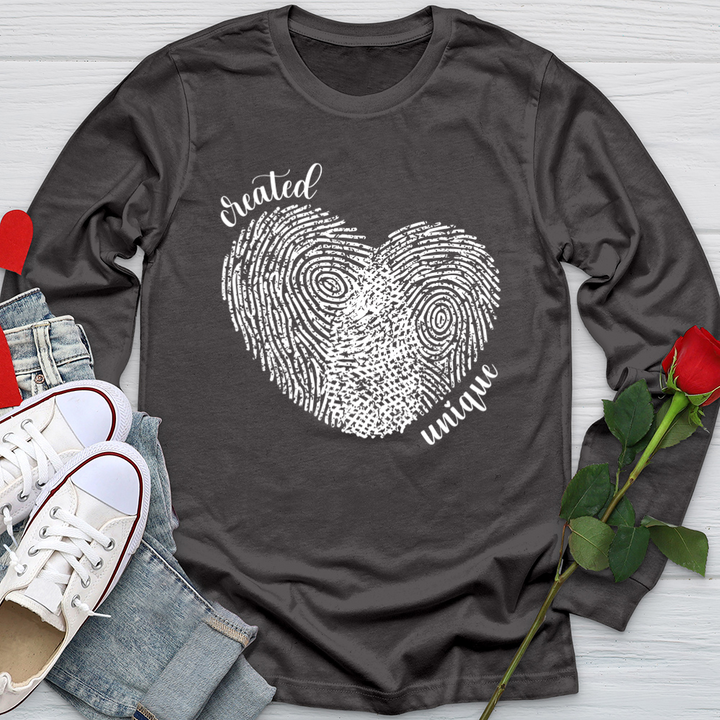 Created Unique Fingerprint Heart Softstyle Long Sleeve