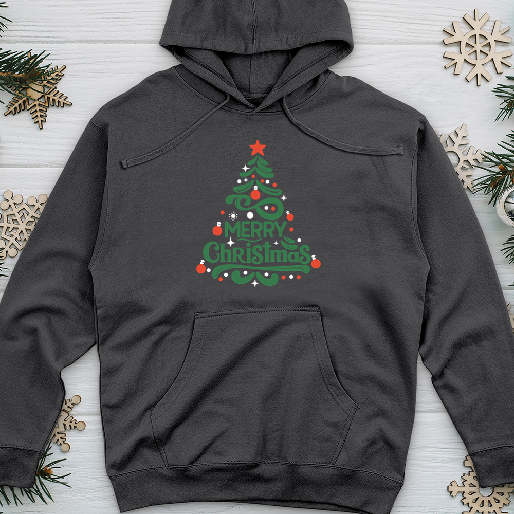 Merry Christmas Midweight Hooded Sweatshirt