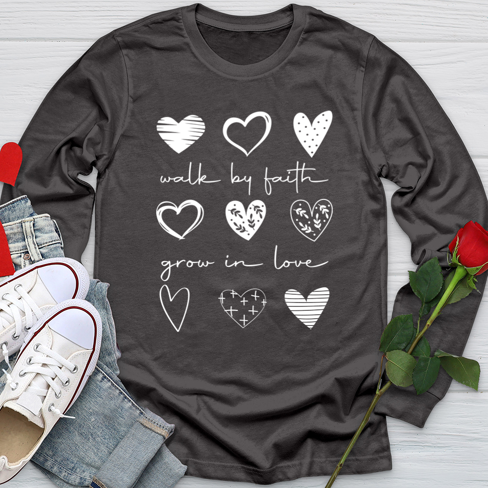 Walk By Faith Grow In Love Softstyle Long Sleeve