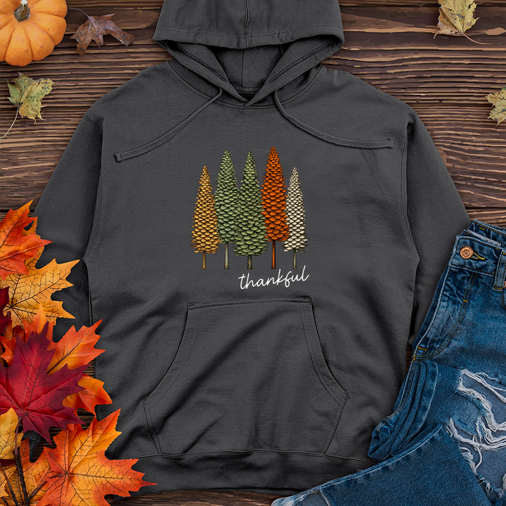 Retro Classic Trio Pine Trees Midweight Hooded Sweatshirt