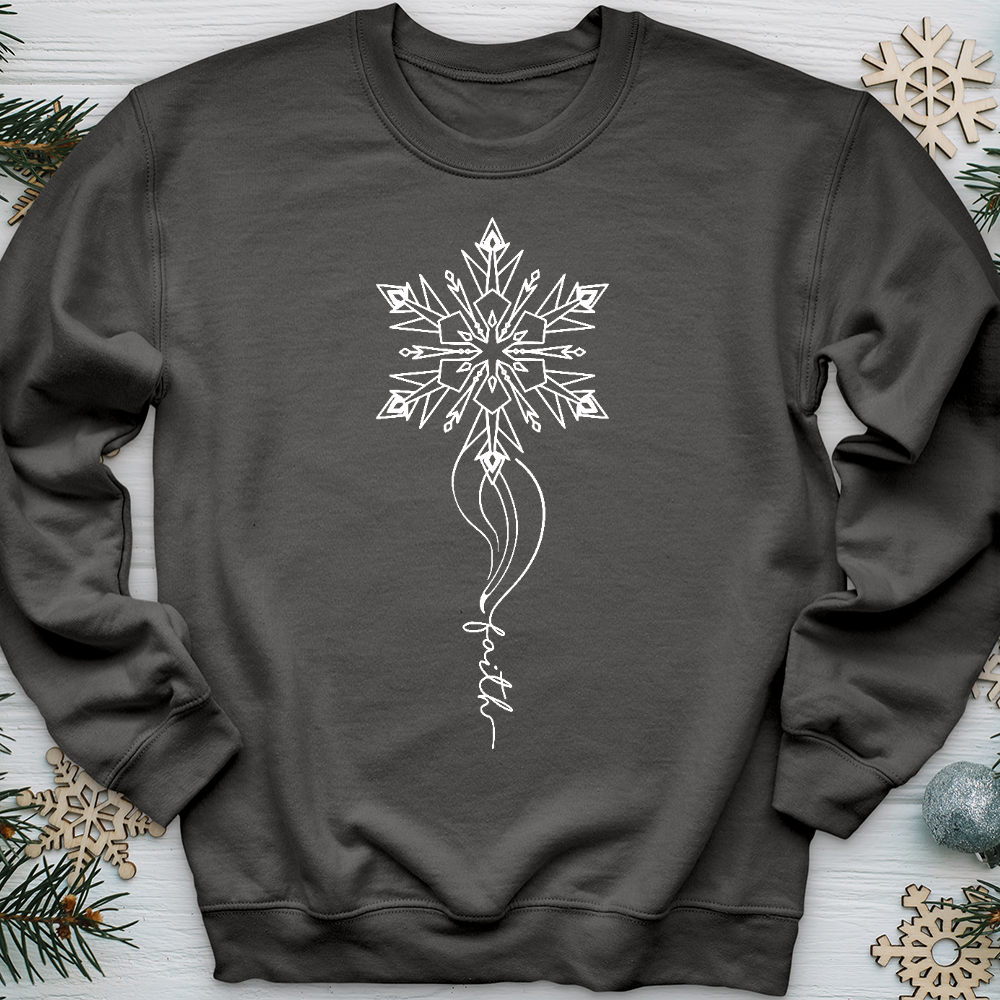 Wispy Snowflake Faith Crewneck