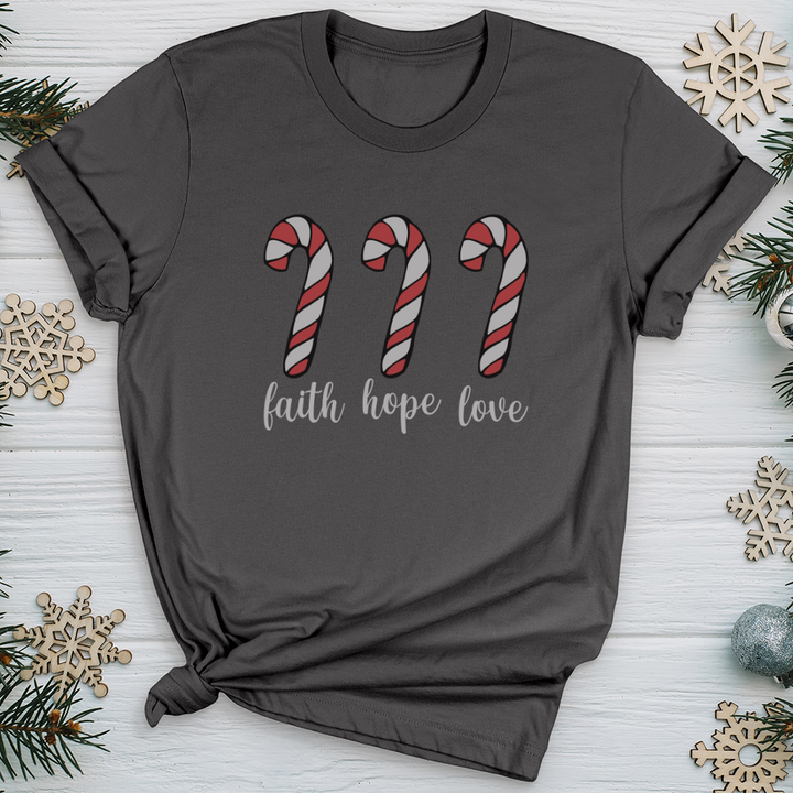 Faith Hope Love Candycanes Softstyle Tee