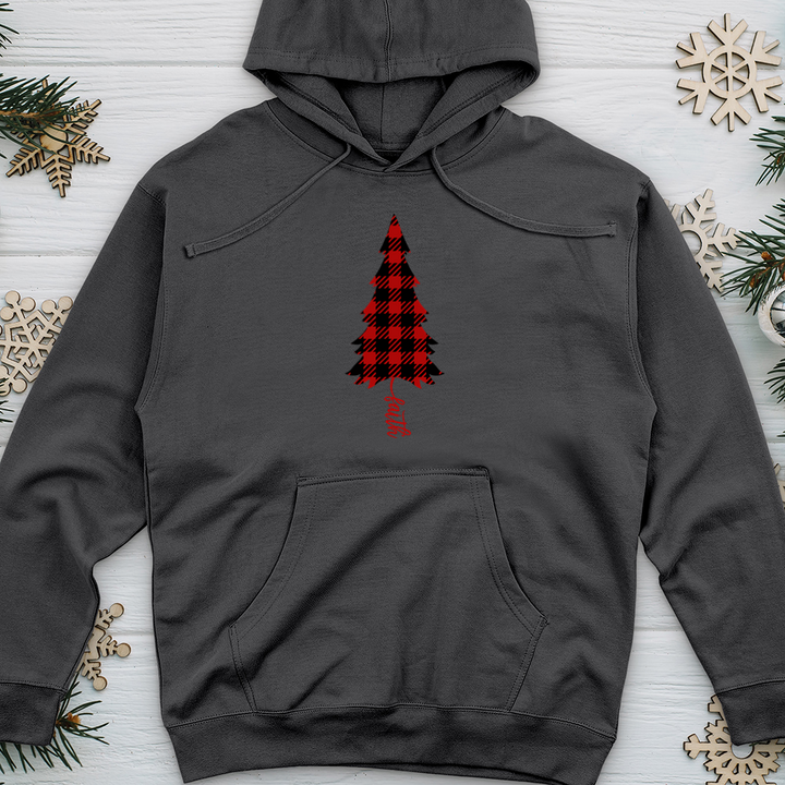 Faith Christmas Pattern Midweight Hooded Sweatshirt