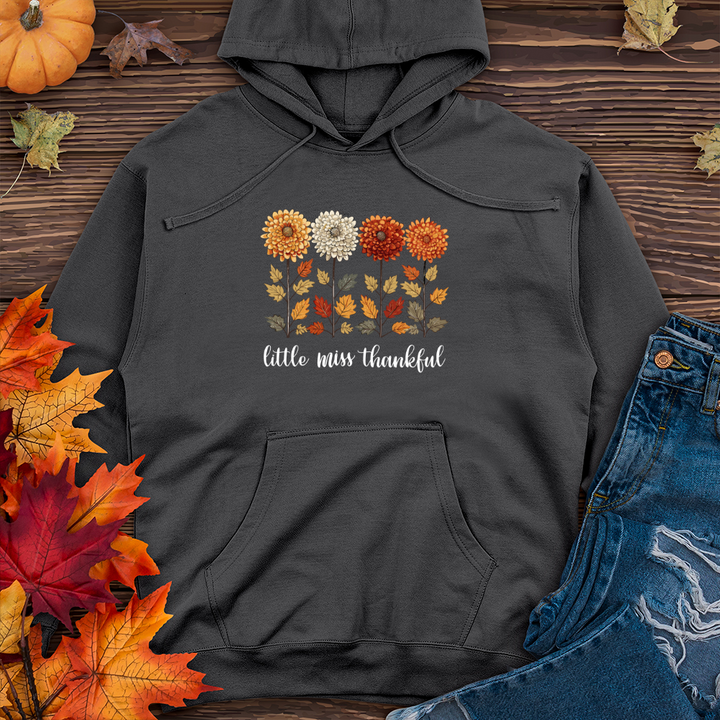 Vintage Playful Autumn Floral Trio Midweight Hooded Sweatshirt