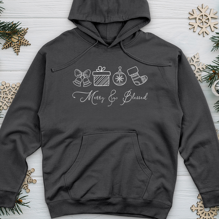 Merry Blessed Stockings Midweight Hooded Sweatshirt