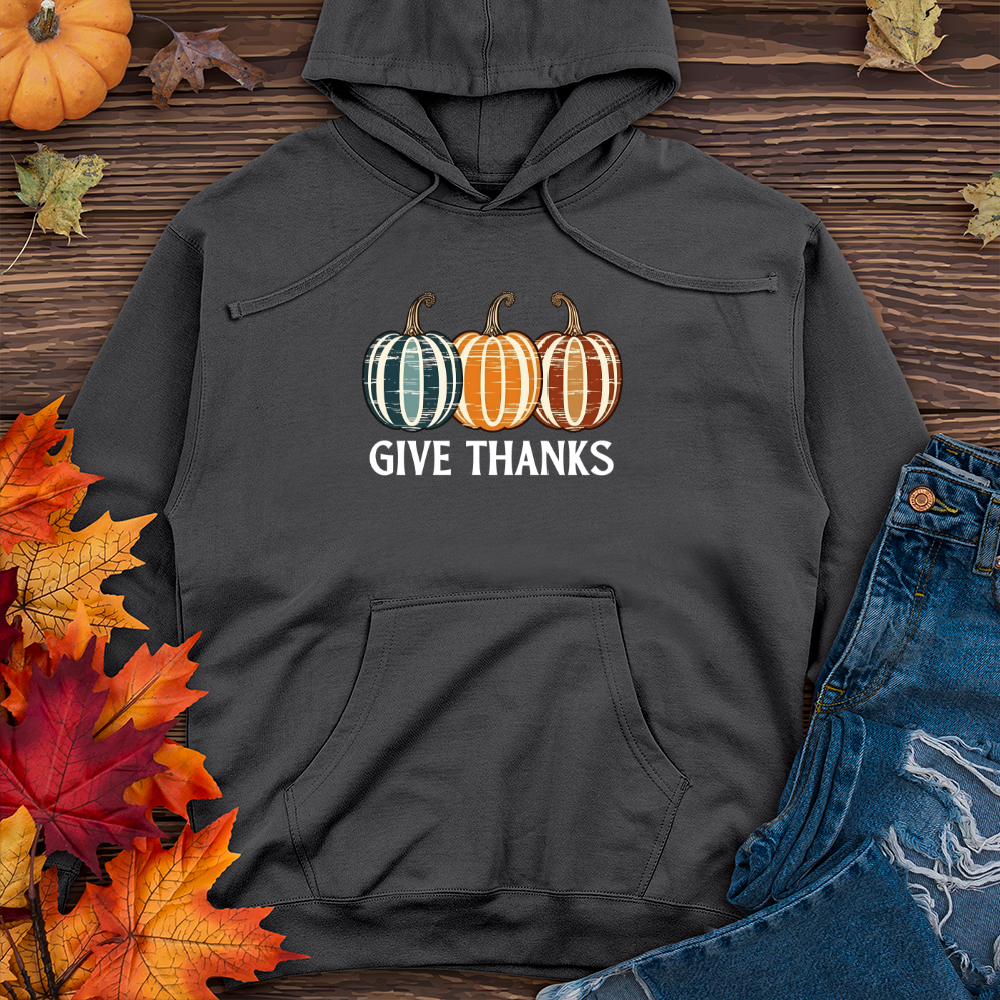 Retro Pumpkin Trio Midweight Hooded Sweatshirt