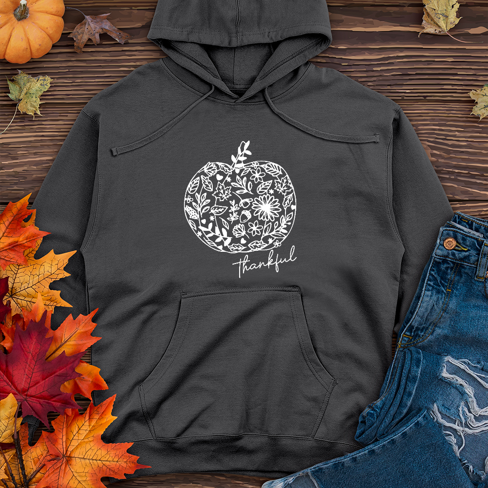 Thankful Flower Pumpkin Midweight Hoodie