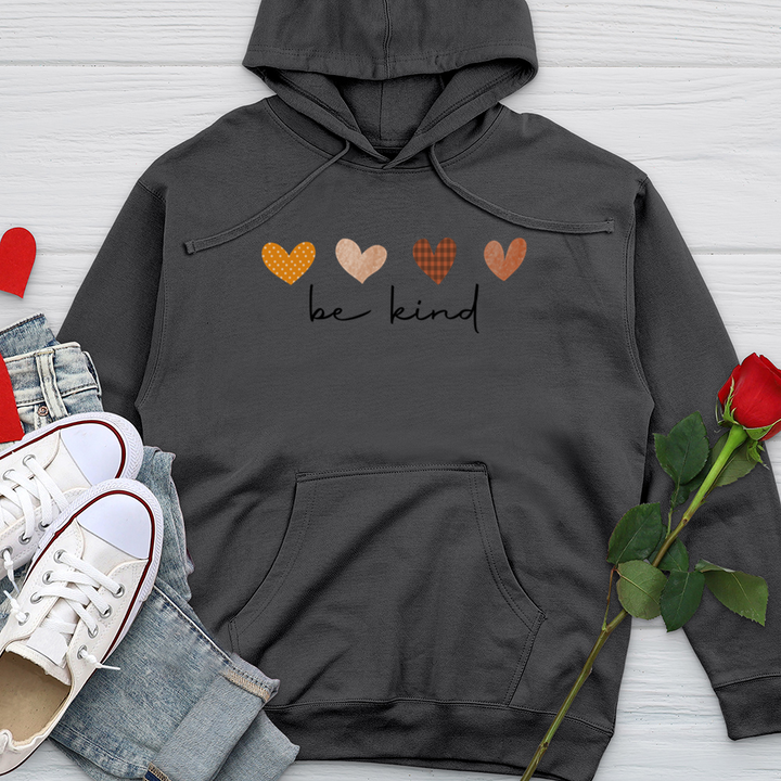 Be Kind Autumn Hearts Midweight Hooded Sweatshirt