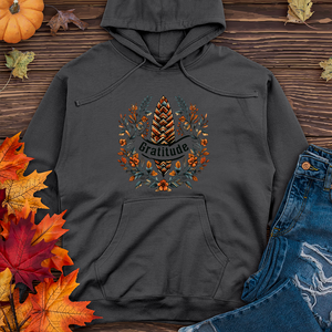 Herringbone Pinecone Gratitude.-01 Midweight Hoodie