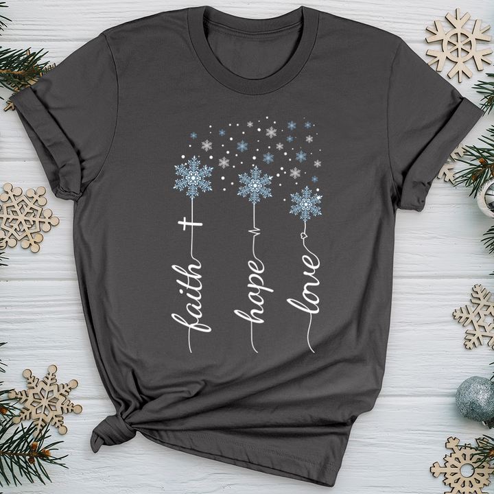 Faith Hope Love Snowflakes Softstyle Tee