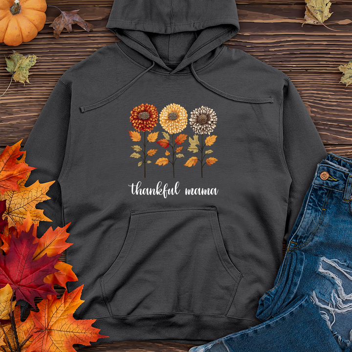 Retro Playful Autumn Mum Trio Midweight Hooded Sweatshirt