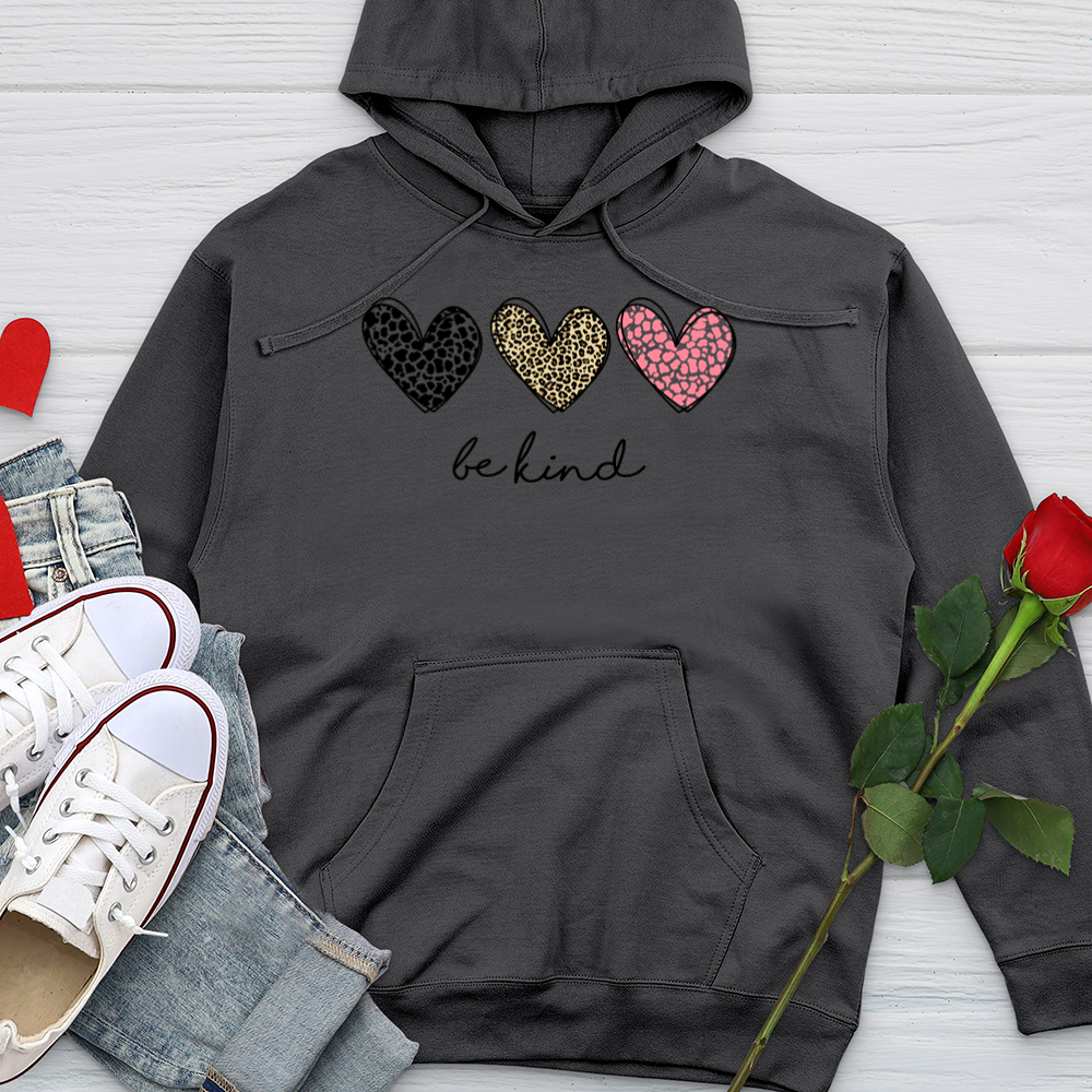 Be Kind Heart Patterns Midweight Hooded Sweatshirt