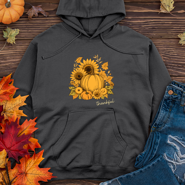 Vintage Sunflower Harvest Icons Midweight Hooded Sweatshirt