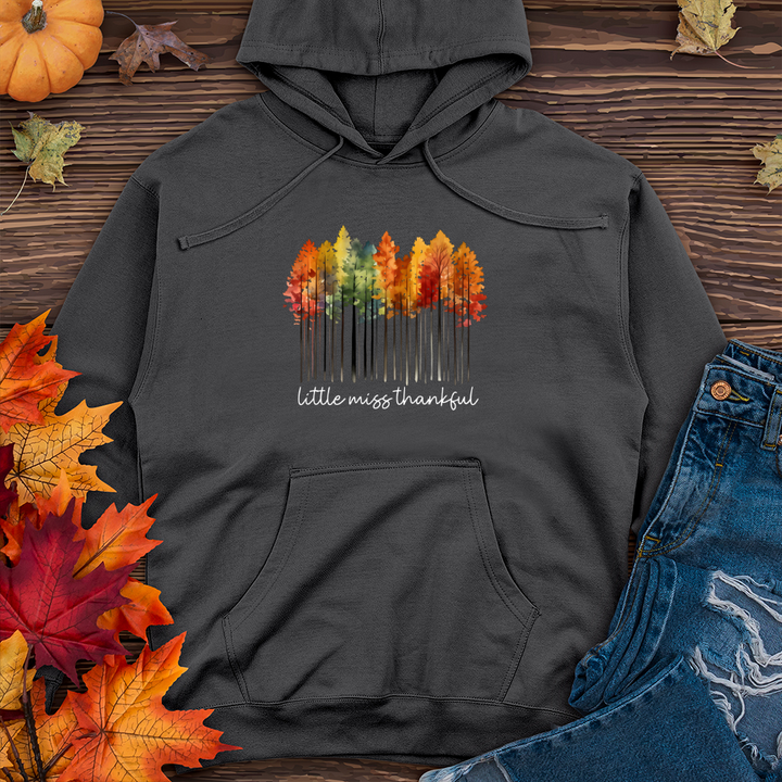 Retro Watercolor Forest Trio-01 Midweight Hooded Sweatshirt