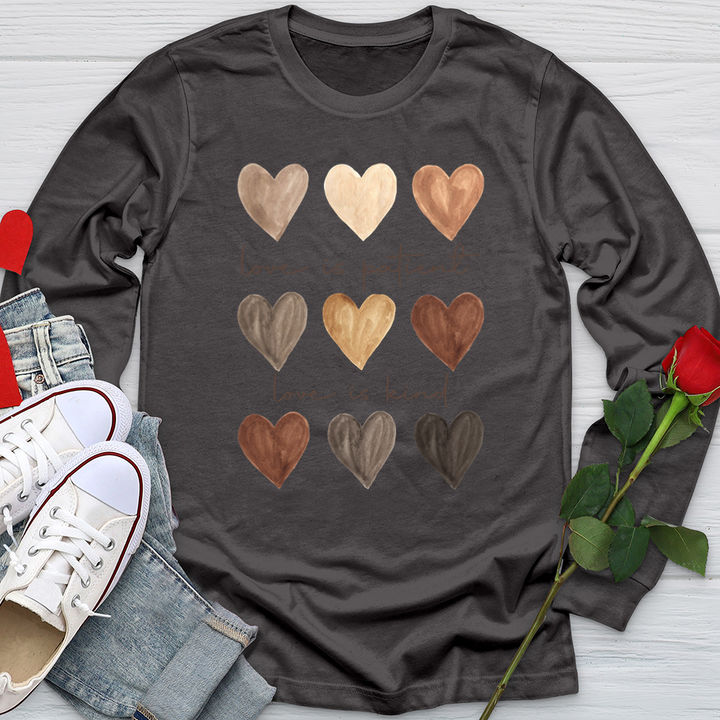 Watercolor Hearts Softstyle Long Sleeve