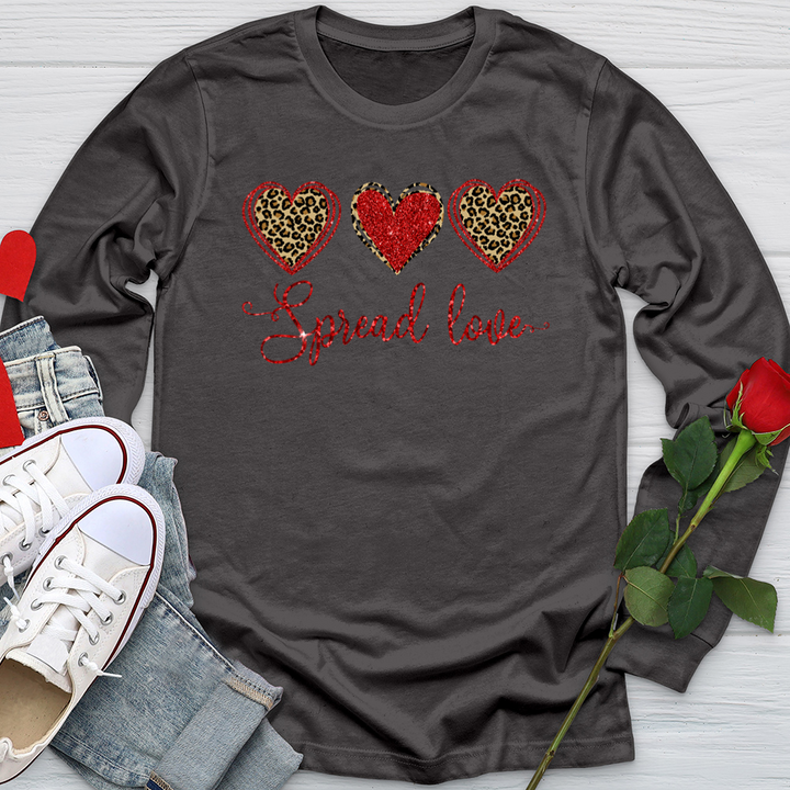 Spread Love Glitter Hearts Softstyle Long Sleeve