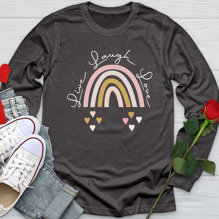 Live Laugh Love Rainbow Softstyle Long Sleeve