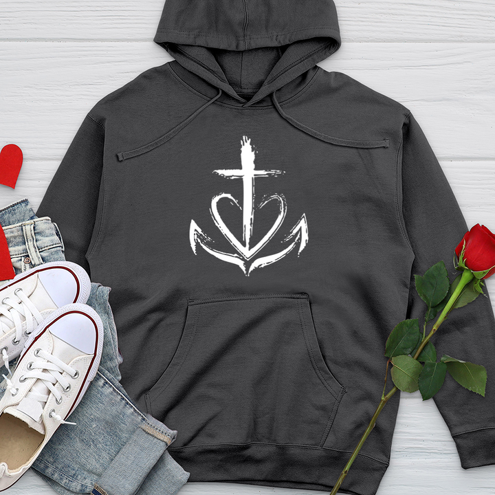 Faith is the anchor Midweight Hooded Sweatshirt