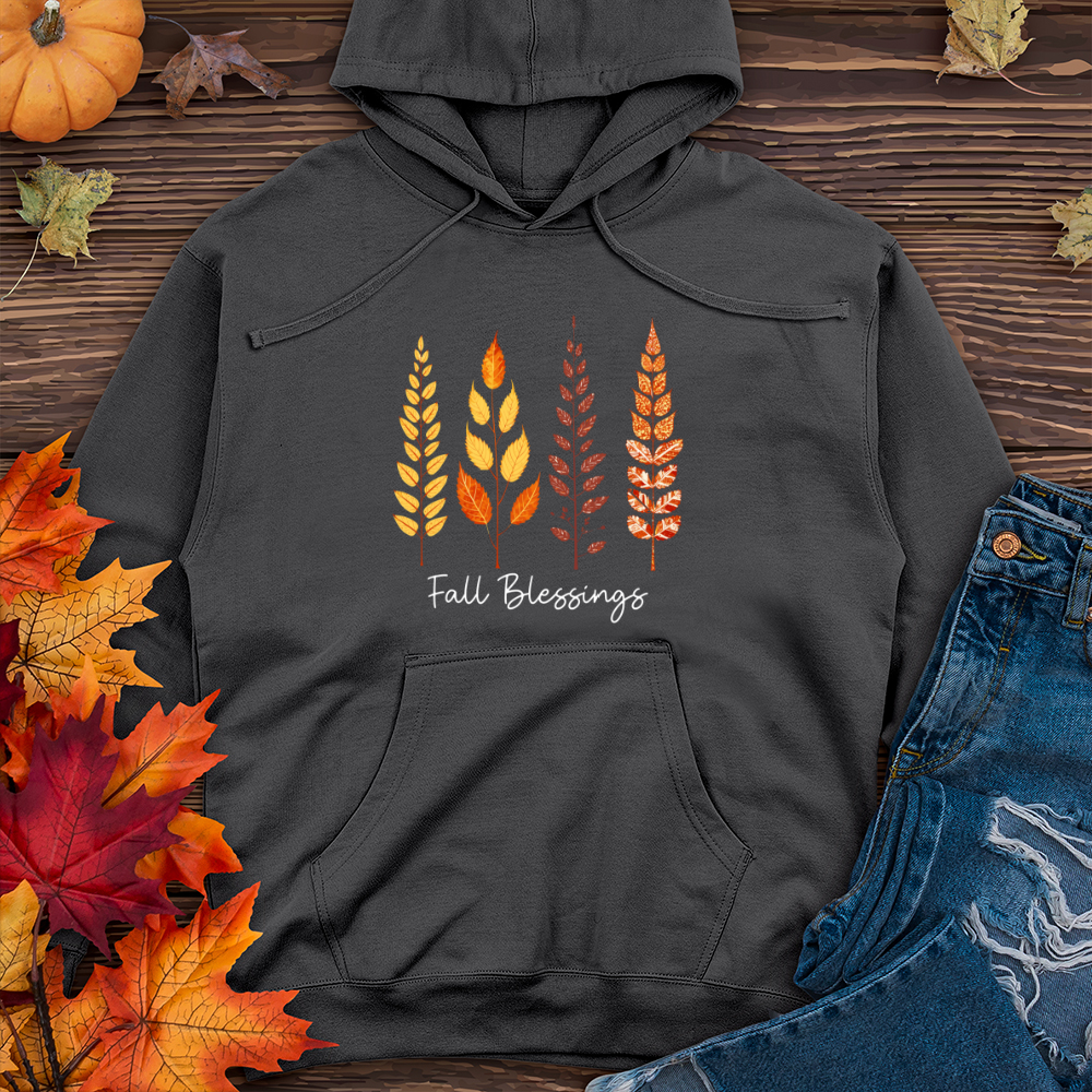 Retro Fall Foliage Icon Trio 01 Midweight Hooded Sweatshirt