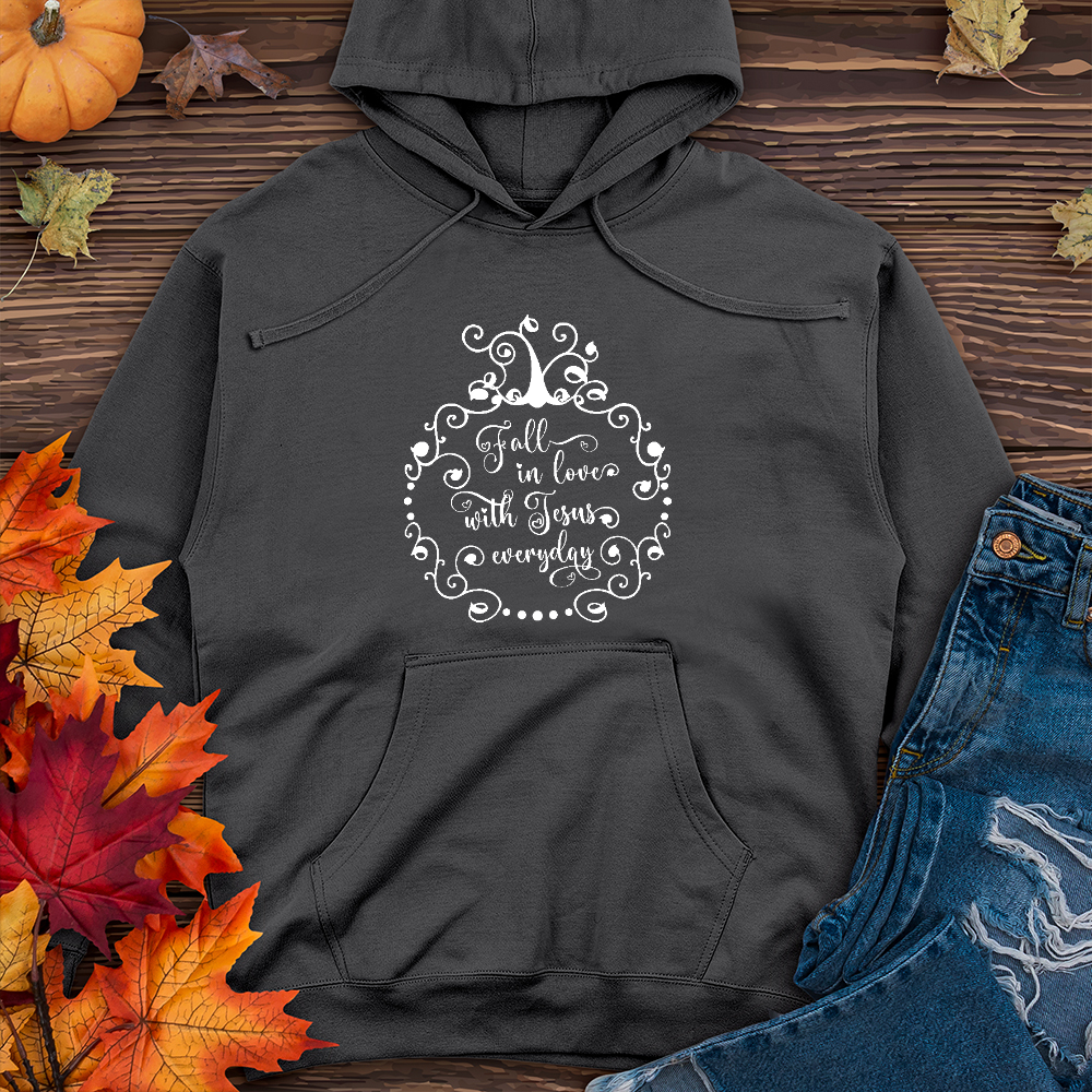 Fall in love with Jesus Midweight Hoodie